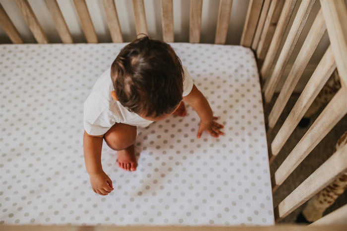 Nodnal Co Gray Polka Dot Toddler Bed Sheet - Premium Baby Bedding & Essentials