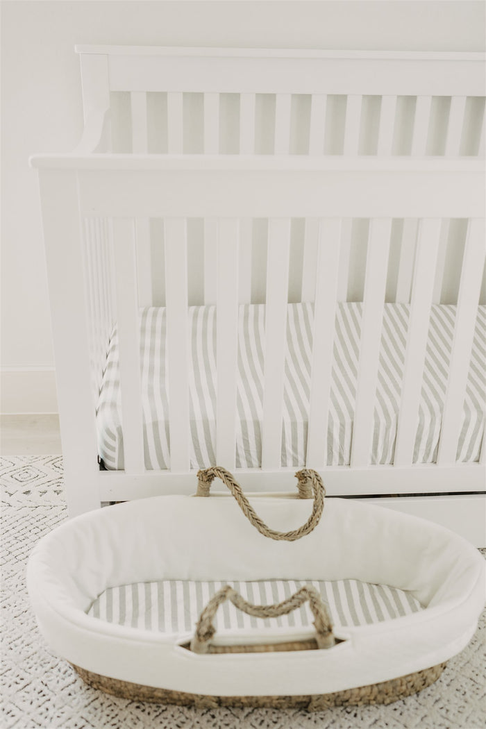 Nodnal Co Gray Stripe Bassinet Sheet - Premium Baby Bedding & Essentials