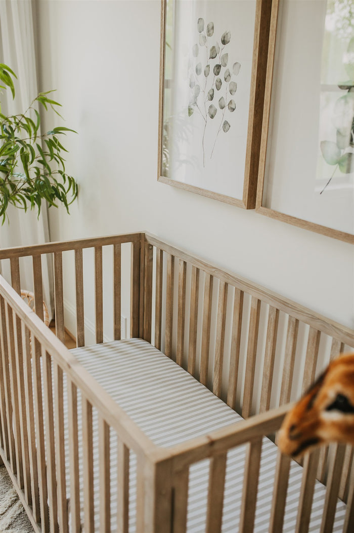 Nodnal Co Gray Stripe Fitted Crib Sheet - Premium Baby Bedding & Essentials