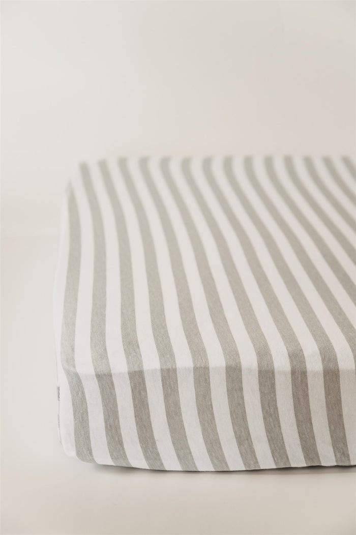 Nodnal Co Gray Stripe Toddler Bed Sheet - Premium Baby Bedding & Essentials