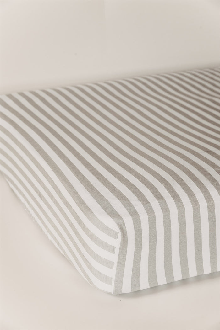 Nodnal Co Gray Stripe Mini Crib Fitted Sheet - Premium Baby Bedding & Essentials