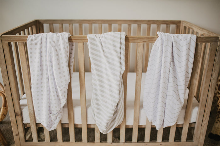 Nodnal Co Gray Stripe Toddler Bed Sheet - Premium Baby Bedding & Essentials
