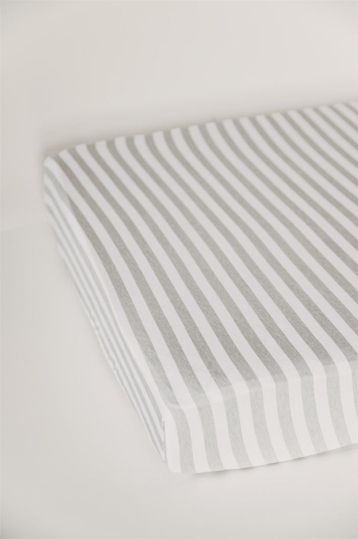 Nodnal Co Gray Stripe Toddler Bed Sheet - Premium Baby Bedding & Essentials