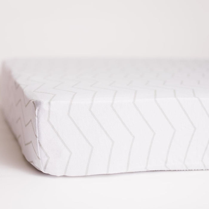 Nodnal Co Gray Zig Zag Mini Crib Fitted Sheet - Premium Baby Bedding & Essentials