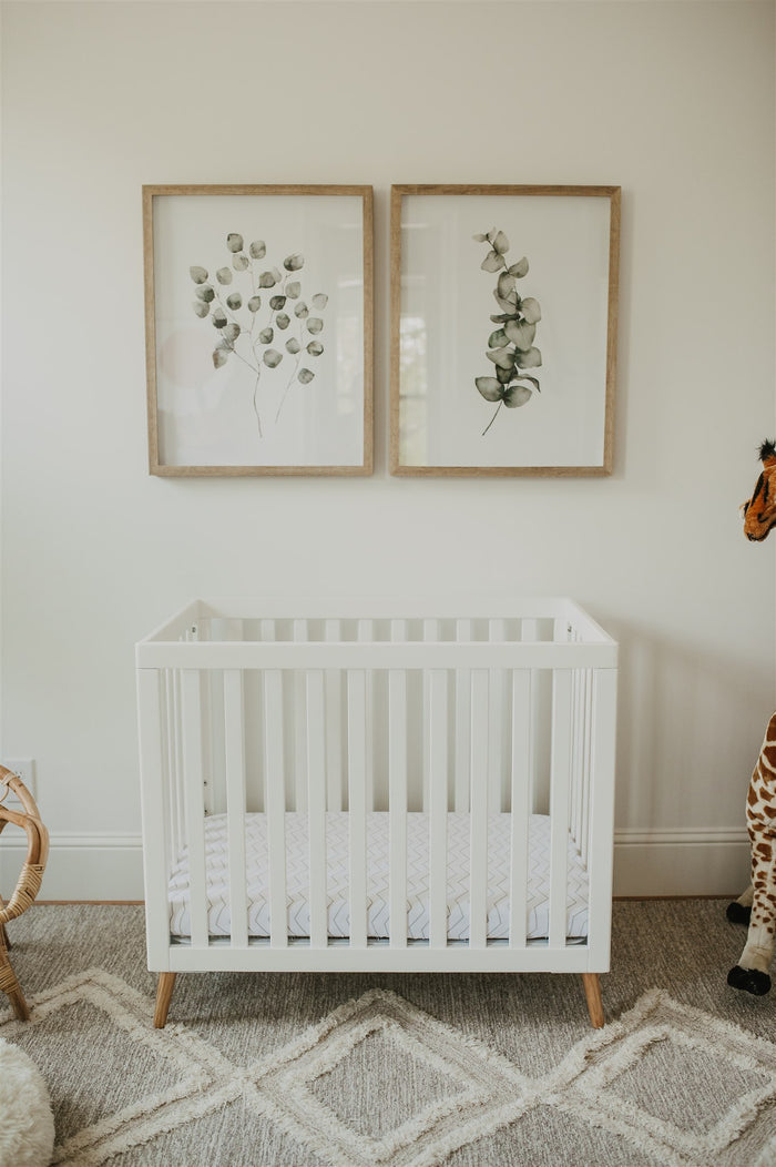 Nodnal Co Gray Zig Zag Mini Crib Fitted Sheet - Premium Baby Bedding & Essentials