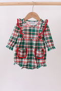 Green Plaid Ruffle Bubble