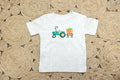 Green Tractor With Carrots Graphic Tee Cream