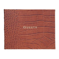 Guest Book Crocodile Embossed Leather