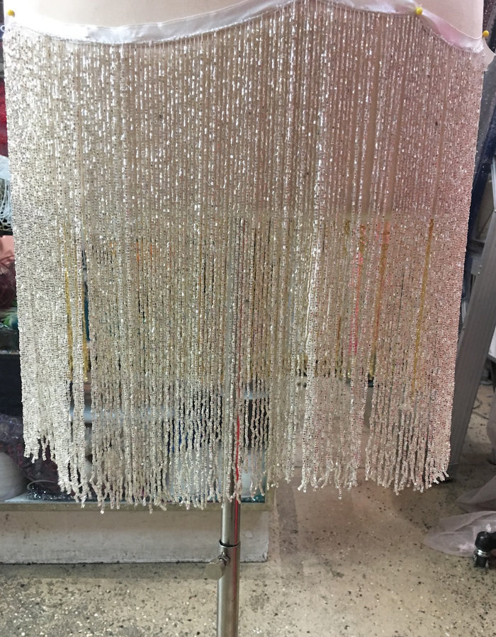Hand beaded trim fringe