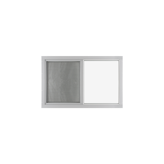 Horizontal Slider 24" x 18" Flush Window with Tempered Glass, No Grid Front