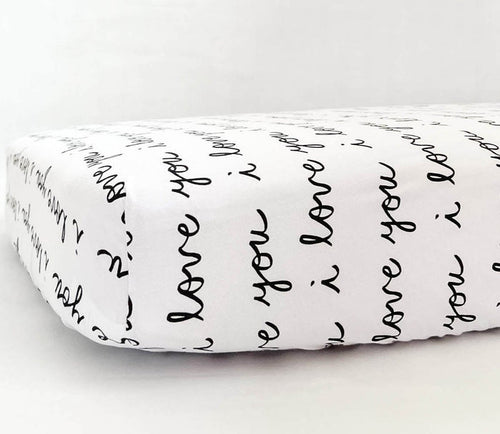 Nodnal Co "I Love You" Toddler Bed Sheet - Premium Baby Bedding & Essentials