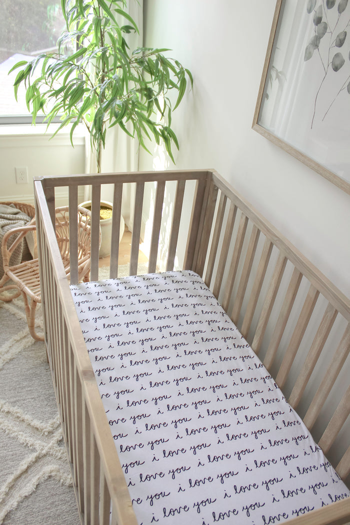 Nodnal Co "I Love You" Fitted Crib Sheet - Premium Baby Bedding & Essentials