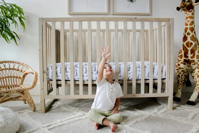 Nodnal Co "I Love You" Mini Crib Fitted Sheet - Premium Baby Bedding & Essentials