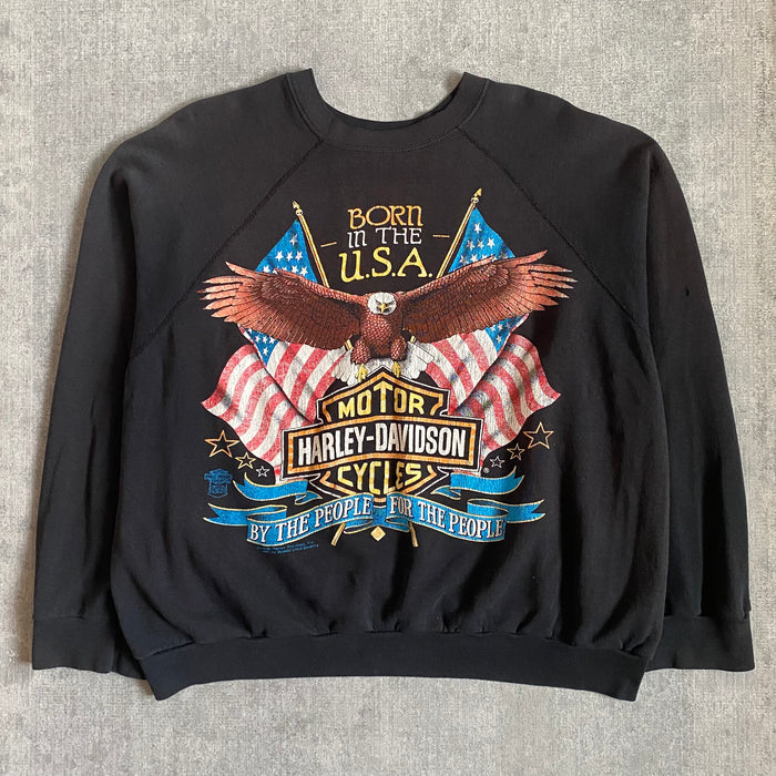 Vintage 1989 Harley Davidson Boxy Raglan Crewneck