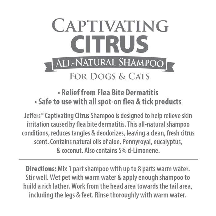 Jeffers Captivating Citrus All Natural Cat & Dog Shampoo