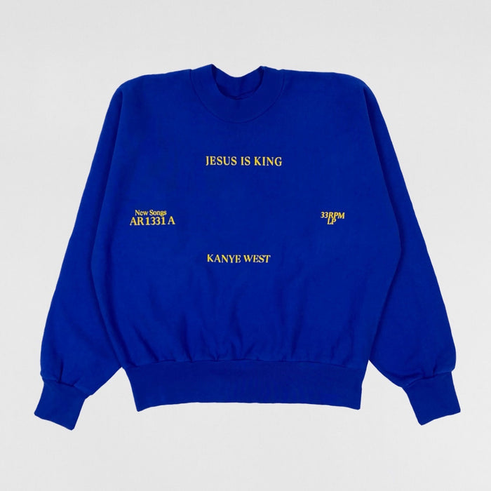 Jesus Is King 2019 Vinyl Crewneck in Blue