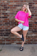 Kayla High Rise Relaxed Short Light Blue