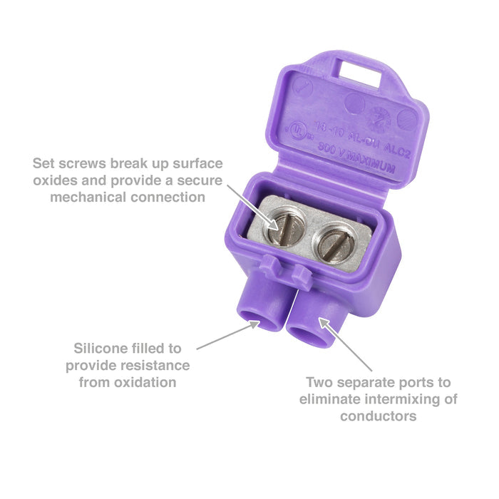 King Innovation 95025 AlumiConn 2-Port Al/Cu Wire Connector (25-Pack)
