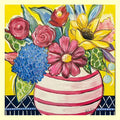Kristie Floral in Red Striped Vase Square Swap