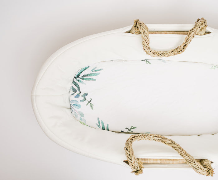 Nodnal Co Leafy Bassinet Fitted Sheet Set - Premium Baby Bedding & Essentials