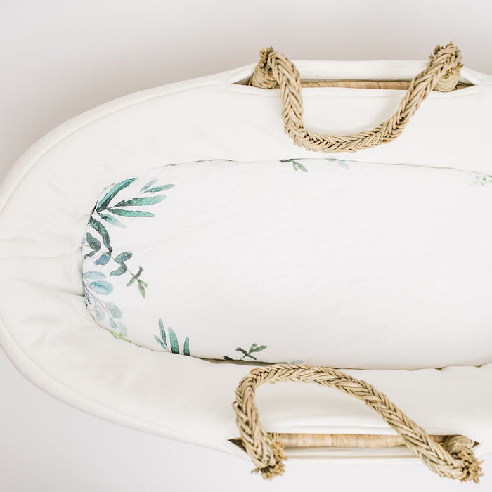 Nodnal Co Leafy Border Bassinet Sheet - Premium Baby Bedding & Essentials