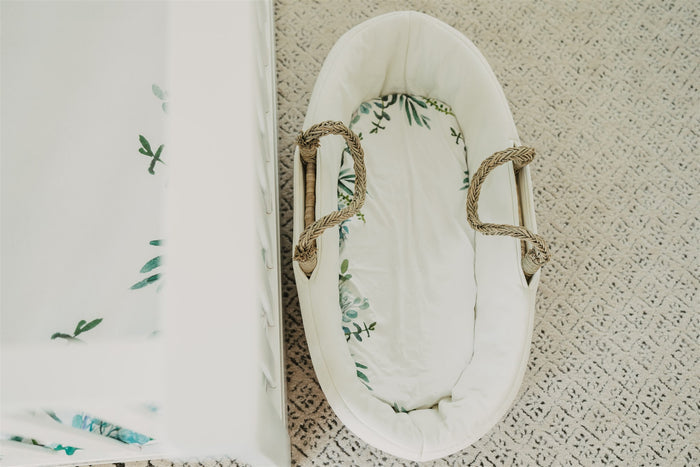 Nodnal Co Leafy Border Bassinet Sheet - Premium Baby Bedding & Essentials