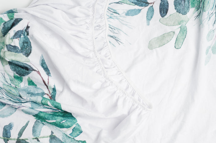 Nodnal Co Leafy Border Mini Crib Fitted Sheet - Premium Baby Bedding & Essentials