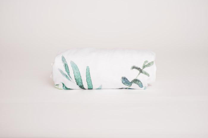 Nodnal Co Leafy Border Mini Crib Fitted Sheet - Premium Baby Bedding & Essentials