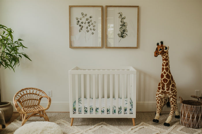 Nodnal Co Leafy Border Mini Crib Fitted Sheet - Premium Baby Bedding & Essentials