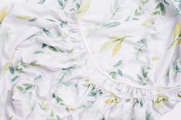 Nodnal Co Leafy Greens Fitted Crib Sheet - Premium Baby Bedding & Essentials