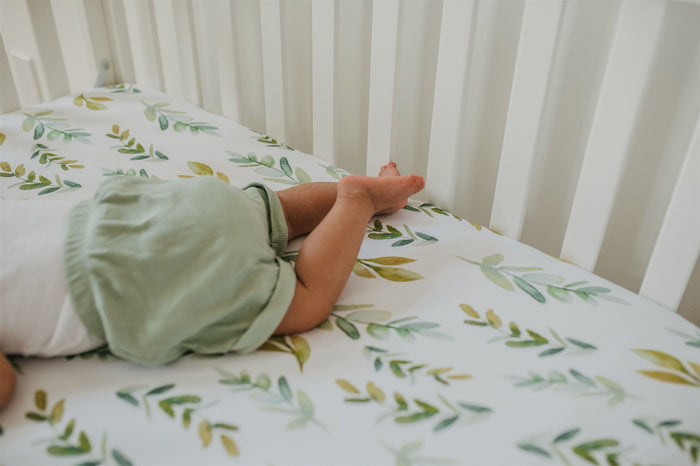 Nodnal Co Leafy Greens Fitted Crib Sheet - Premium Baby Bedding & Essentials