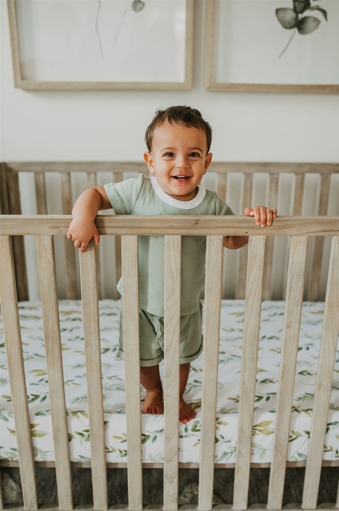 Nodnal Co Leafy Greens Fitted Crib Sheet - Premium Baby Bedding & Essentials