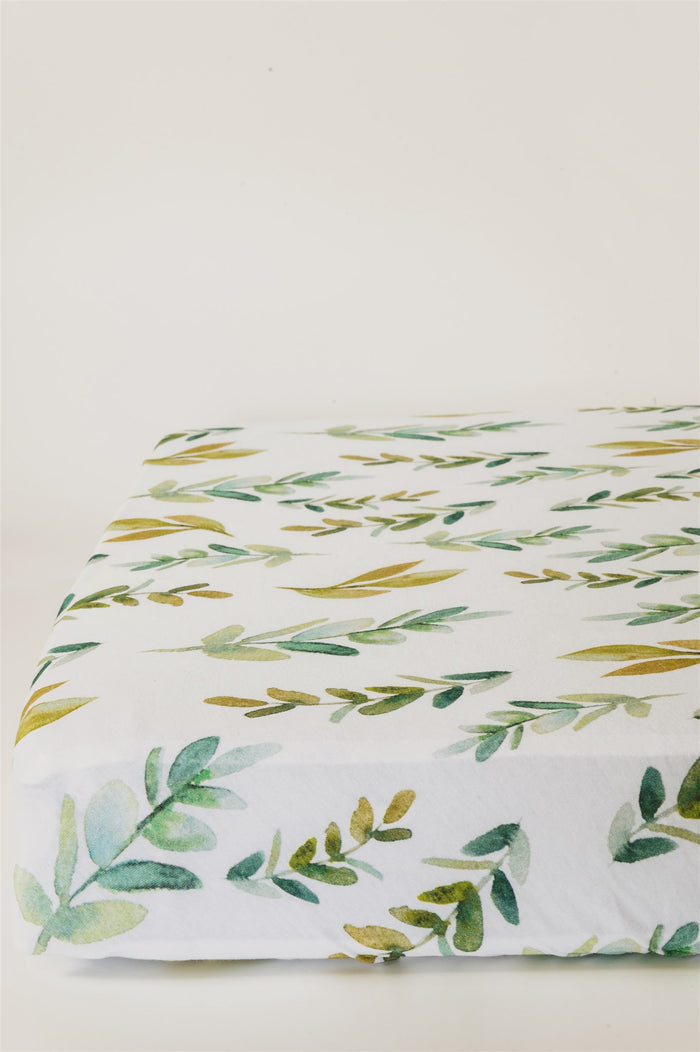 Nodnal Co Leafy Greens Mini Crib Fitted Sheet - Premium Baby Bedding & Essentials