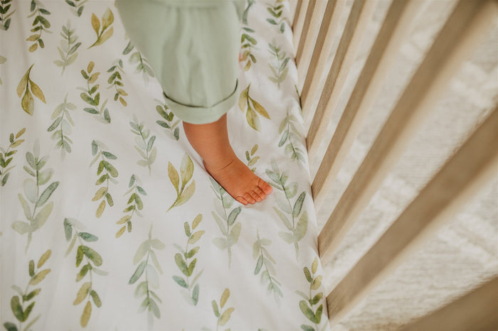 Nodnal Co Leafy Mini Crib Fitted Sheet Set - Premium Baby Bedding & Essentials