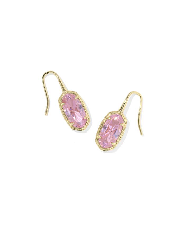 Lee Luxe Gold Light Pink CZ Drop Earrings Kendra Scott