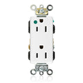 Leviton 16262-HGW Hospital-Grade Decora Duplex Receptacle, 15A, Self-Grounding (White)