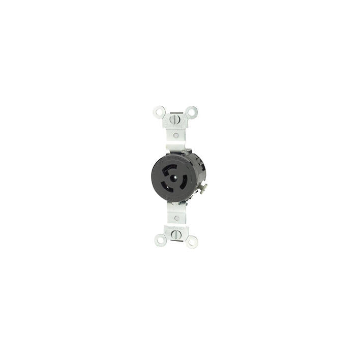 Leviton 4710 15 Amp, 125 Volt, Single Locking Receptacle, Industrial Grade