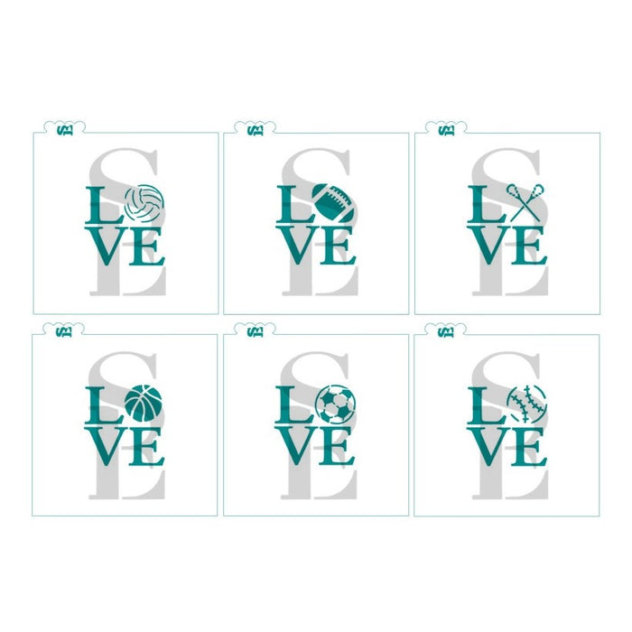 LOVE Sports Balls: Baseball, Basketball, Lacrosse, Football, Soccer, Volleyball Bundle Digital Design