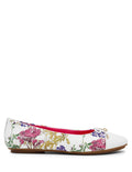 Anne Klein White Floral Luci Ballet Flat