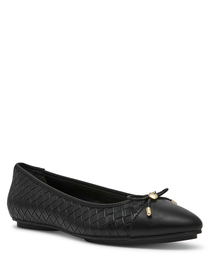 Anne Klein Black Luci Wrap Ballet Flat
