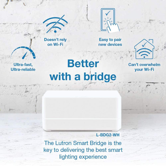 Lutron P-BDG-PKG1W-C Caséta Smart Start Kit, Dimmer Switch with Smart Bridge