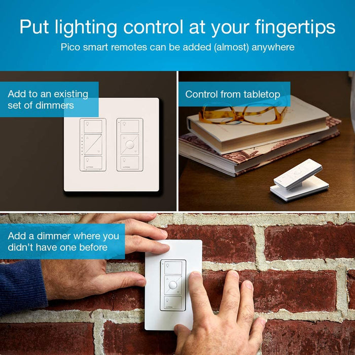 Lutron P-PKG1W-WH-C Caséta 150W 3 Way Wireless Dimmer