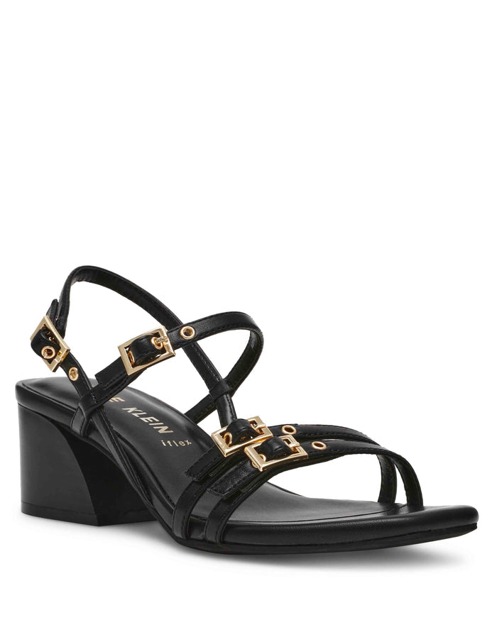Anne Klein BLACK Mackenzie Block Heel Sandal