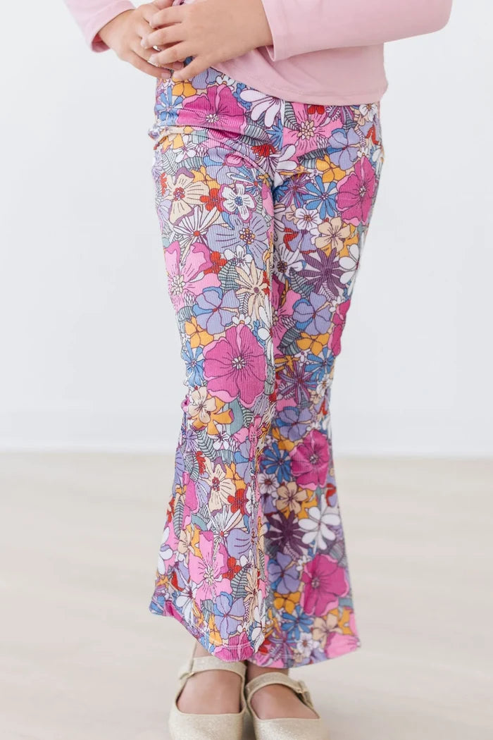 Mauve Floral Bell Bottoms