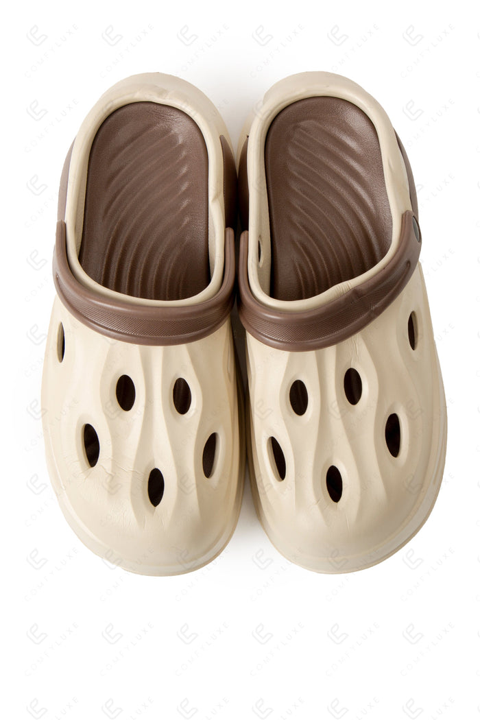 MEN’S DUAL COLOR CLOGS CAMEL SLIPPERS/SLIDES