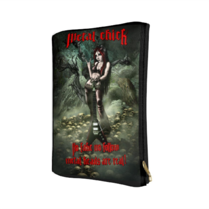 Metal Chick Make Up Accessory Pouch w T-bottom 2  Side Print