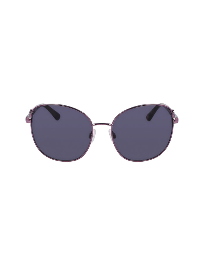 Anne Klein Plum Metal Round Leo Sunglasses
