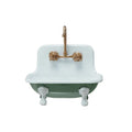 Metal Sink Soap Dish W/Faucet - Green & White