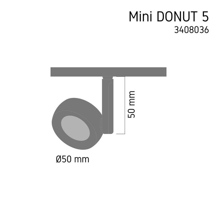 Mini Tracklight MT36 Mini DONUT 5 4000K – mini LED track spotlight, view 3 | LAMP & LIGHT - Design forward Decorative lamp , Downlights, pendant lamp , striplights