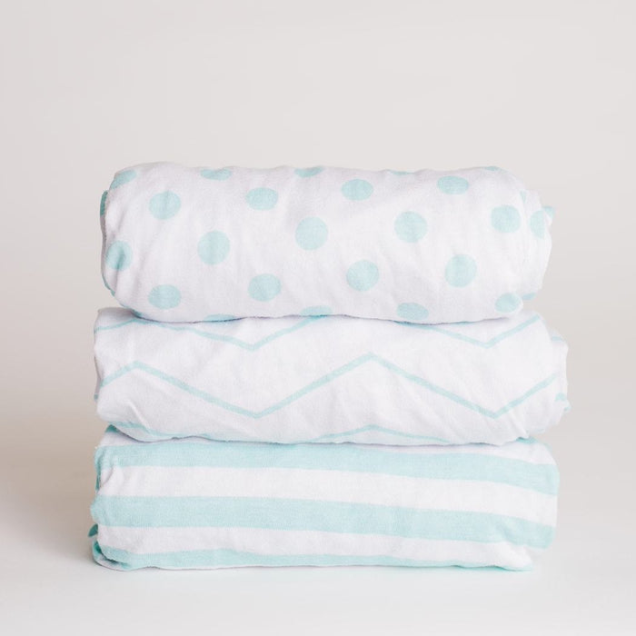 Nodnal Co Mint Patterned Bassinet Fitted Sheet Set - Premium Baby Bedding & Essentials